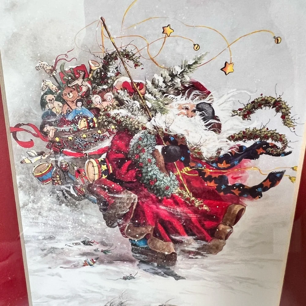 Set of 2 FRAMED Peggy Abrams Santa Claus prints. 9.5”x11.5” - Picture 10 of 10